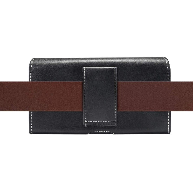 DFV mobile - Horizontal Leather Holster with Belt Loop for