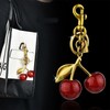 GWAWG Cherry Bag Charm, Cute Cherry Keyring, Versatile Red Cherry