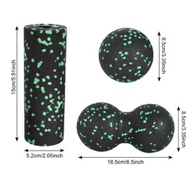 Fascia Ball and Fascia Roller Set Massage Ball Duoball Fascia Set Lacrosse Ball Massage Balls Fascia Balls for Feet Back Neck Spine Hands Fascia Roller Small Massage Ball Fascia Set (3 Pieces)