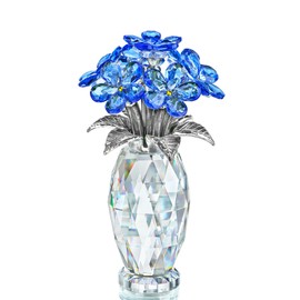 H&D HYALINE & DORA H&D HYALINE & DORA Blue Crystal Forget Me Not Flower Figurine,Flower Gifts for Women,Crystal Glass Flower Collectible Ornaments for Home Decor Table Centerpiece