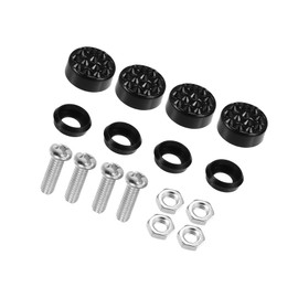 Motoforti 1 Set Bling Car License Plate Fasteners Screws Caps Covers Black Universal Rhinestone License Plate Bolt Cap Plastic Washer Long-lasting