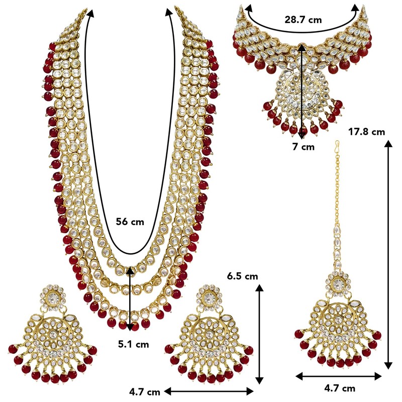 Aheli Wedding Designer Faux Kundan Beaded Indian Heavy Bridal Set