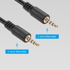 CERRXIAN 2.5mm TRS 4 Pin Male to Male Stereo Aux Audio Cable for Camcorder Camera Remote Control Headphone (M to M)