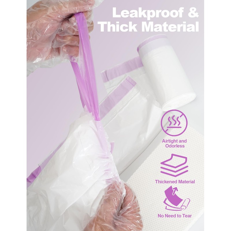 Beside Commode Liners with Absorbent Pads - Set with Disposable