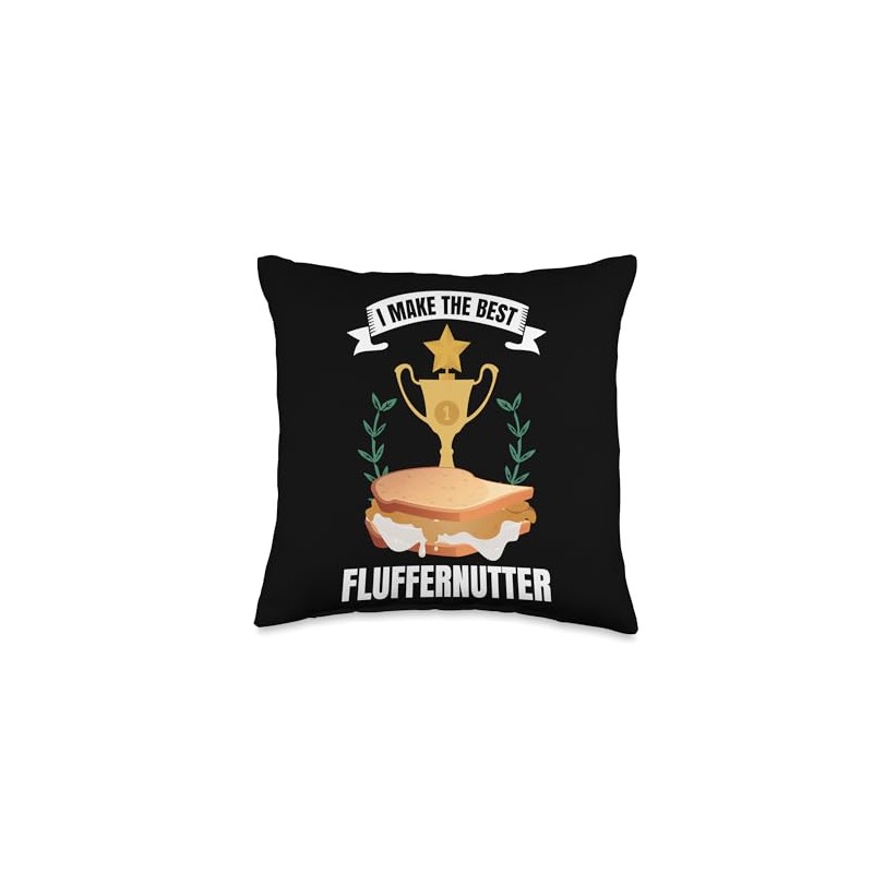 Marshmallow Peanut Butter Gear Cute Fluffernutter Sandwich Throw Pillow