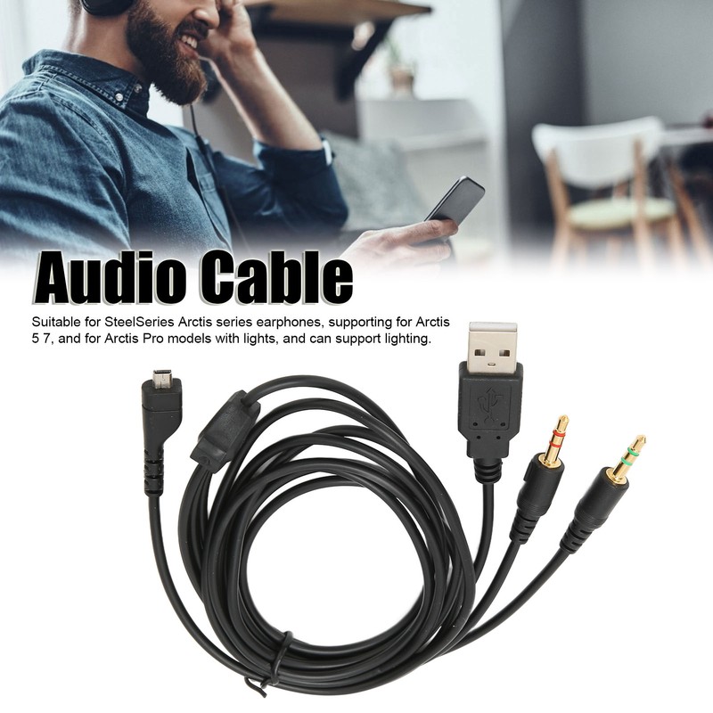 Headphone Audio Cable USB and 3.5mm Audio Jack Audio Cord
