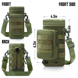 VIIDOO Molle Water Bottle Pouch, Tactical Military Army Molle Water Pouches Carrier Holder for Hiking Camping Outdoor Sport Travel (Army Green)