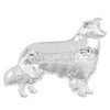 WEVENI Enamel Alloy Rhinestone Border Collie Dog Brooch Pins Jewellery