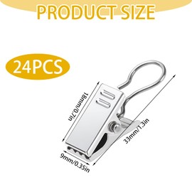 Stainless Steel Curtain Clips, Multifunctional Curtain Clips with Hooks, Curtain Clips, Metal Curtains, Hooks, Robust Curtain Clips for Home Decoration and Shower Curtains (Set C)