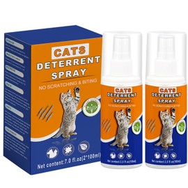 hply tea Cat Deterrent Spray, Effective Training Aid with Natural Ingredients, Non-Toxic Anti-Scratch Formula, Safe Indoor & Outdoor Deterrent for Furniture Protection (2 Pcs * 100 ML) 7.0 OZ Orange