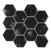 VEELIKE Distressed Black Hexagon Peel and Stick Backsplash 24-Sheets Stick
