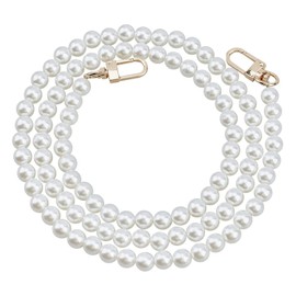 Pearl Strap, Pearl Chain, 47.2 inches (120 cm), Pearl Bag Chain, Replacement Chain, Shoulder Chain Replacement, DIY, Pearl Chain Strap, Bag Chain, Cute, For Smartphones, Wallets, Shoulders, Pearl Chain, Mesanda (White)