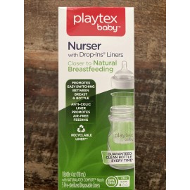 Playtex Baby Nurser Drop Ins Liners 4 Oz Bottle with 5 Disposable Liners