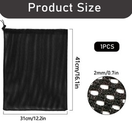 Pond Filter Pump Barrier Bag, 1 Pcs Pump Filter Mesh Bag with Drawstring, Pond Pump and Filter Kit Bag, Pond Pump Accessories（31 * 41cm, Black）