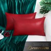 BRAWARM Faux Leather Throw Pillow Covers 12 X 20 Inches