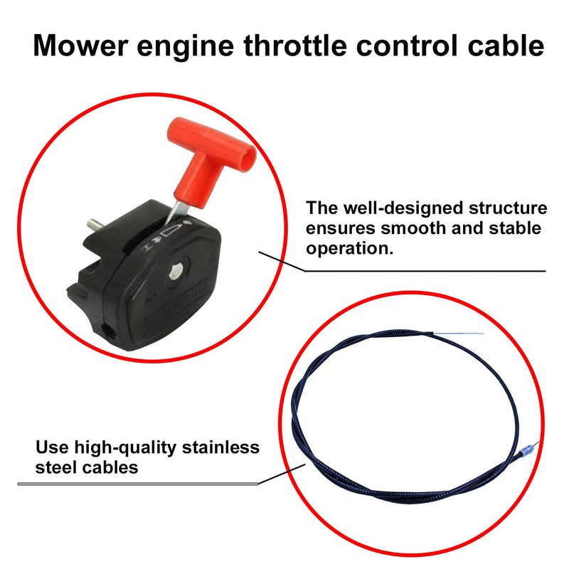 KUSCOR KOUSOR Universal Throttle Cable & Choke Lever for Lawnmower