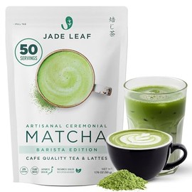 Jade Leaf Matcha Orgánico Ceremonial Barista Edition, 50 g (1.76 oz)  Rinde 50 porciones empacado al vacío para máxima frescura refrigerar y usar...  