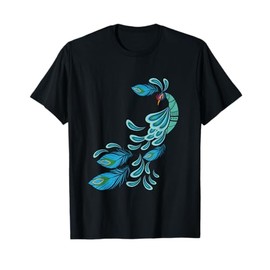 Blue Peacock Print Teal Feathers Clothes I Peacock T-Shirt