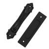 Sliding Barn Door Handle Aluminum Alloy Black Punch Free Double