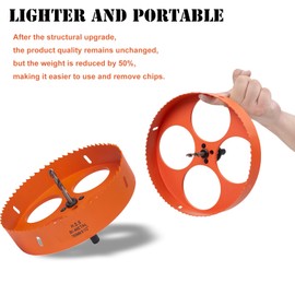 VIKITON 6.5 Inch Hole Saw with Arbor for Metal Wood Plastic, 6-1/2 in Bi-Metal Hole Cutter for Different Project with Smooth and Flat Drilling Edge, Fast Chip Removal,Lighter and Portable