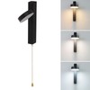 LED Wall Lights 3 Color Modes Modern Style Aluminium Pull
