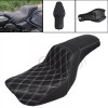 Unbranded 2-Up Driver Rear Seat Cushion Fit for Harley Dyna