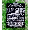 Black and White Chalk North Pole Express Themed Ornament -
