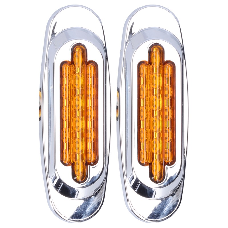 Pair 16LEDs Taillight Electroplated Trim Side Marker Auto External Lamps