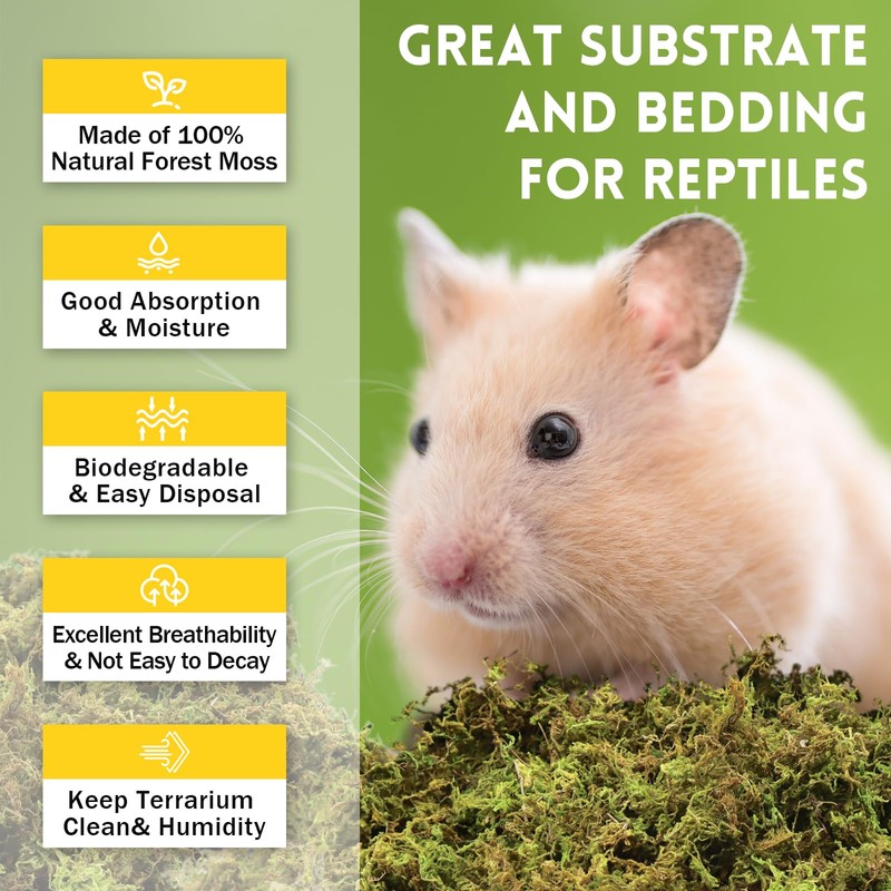 Riare 2.6LB Premium Sphagnum Moss for Reptiles- 100QT Natural Live