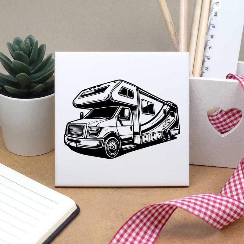 'Motor Home' 108mm Square Ceramic Tile (TD00027880)