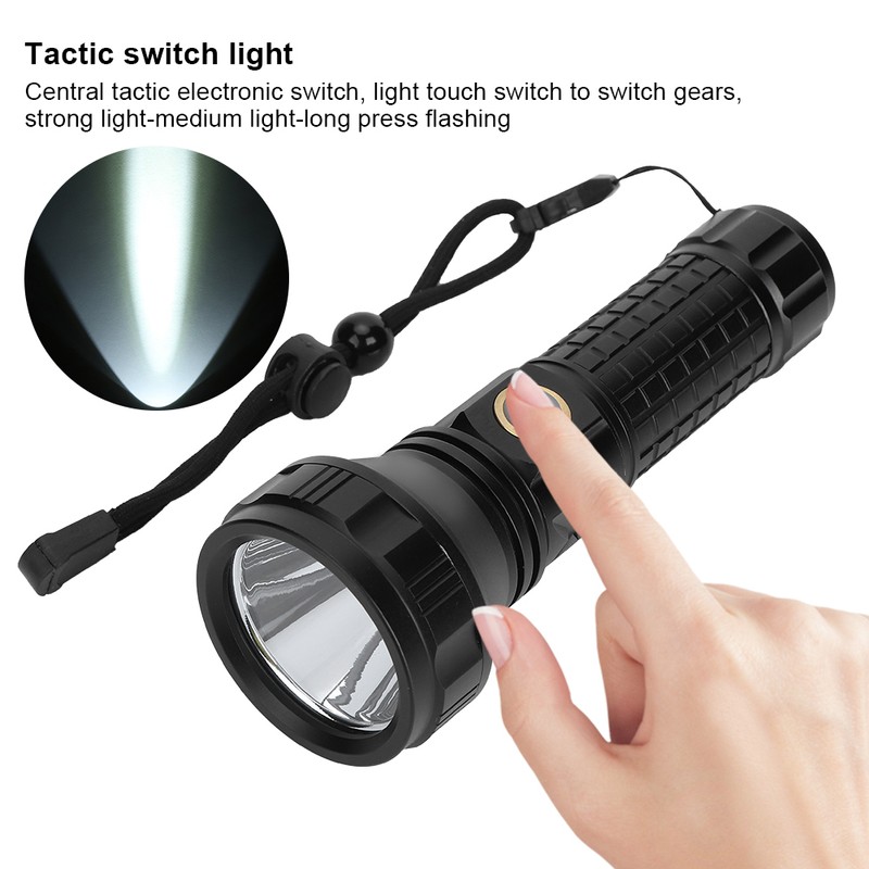 SST40 LED Flashlight USB Rechargeable 7000K 1600lm 3 Lighting Mode
