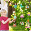 Wooden Easter Pendants, Pack of 24 Wooden Easter Eggs, Wooden