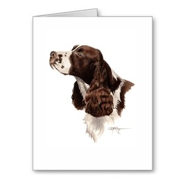 DJ Rogers Fine Art Springer Spaniel - Set of 10 Dog Note Cards With Envelopes