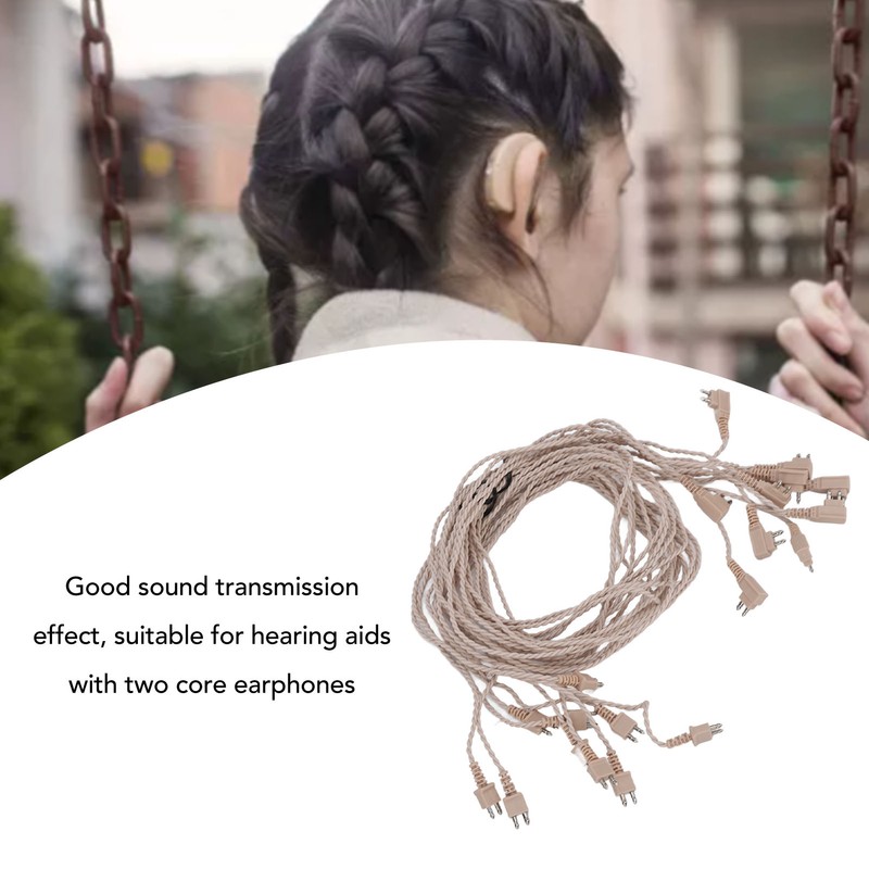 10Pcs 2pin Hearing Aid Cable High Temperature Resistance PVC Reliable