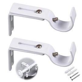 Set of 2 curtain rod brackets, curtain rod holder, curtain rod holder, adjustable wall bracket, for curtain rods