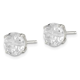 Auriga Fine Jewelry 925 Sterling Silver Basket Set 4Ct Cubic Zirconia Stud Earrings (L-8 mm, W-8 mm)
