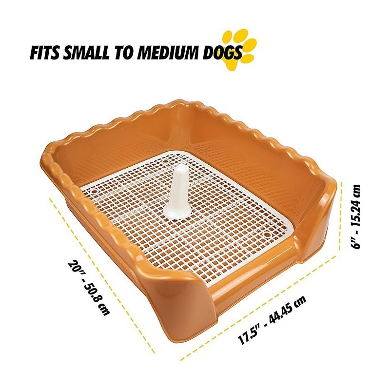 Lutema Indoor/Outdoor Training Dog Potty Tray for Small and Medium