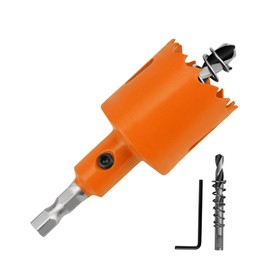 FOYWOTI 32mm/1-1/4 Inch Hole Saw HSS with Arbor Bi-Metal Hole Saw Cutter for Wood Corn Hole Boards Plastic Drywall (1-1/4"(32mm))