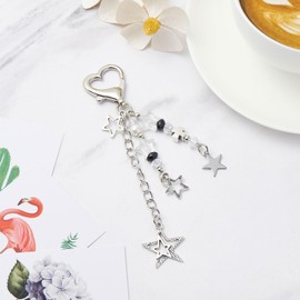 QIUTIMIY Cute Keychain Charms for Purses Handbags Backpack Accessories Y2K Aesthetic Keychain Kawaii Pearl Star Bag Charm(1PCS-Style 4