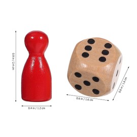 TOPPERFUN 50Pcs Wooden Pawns, Multicolor Board Game Pawn Pieces, Checkers and Ludo Board Game Accessories with 2 Dice, 10 of Each Color