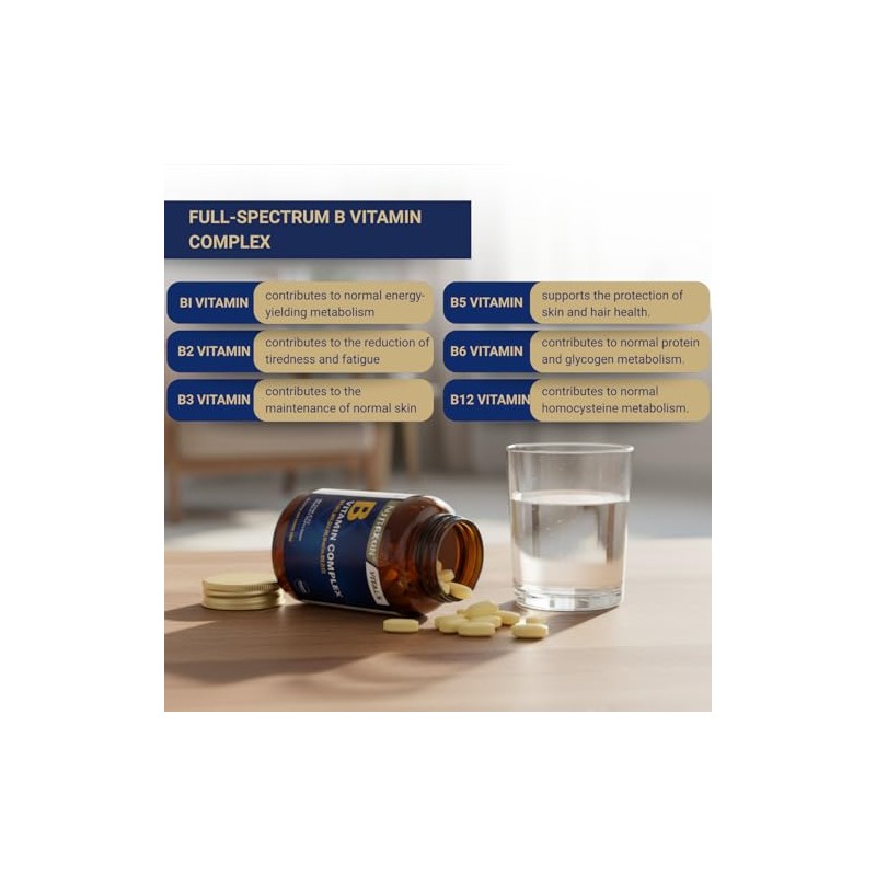Nutraxin Vitamin B Complex - 60 Tablets, 2 Month Supply