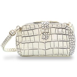 Max Cosmetics Japan ITABELY Multi-functional Shoulder Bag, Wallet Pochette, Genuine Leather, Crocodile Embossed, beige (vanilla)