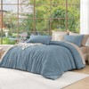 Andency Greyish Blue Oversized King Comforter 128''x120'', 3 Pieces Soft
