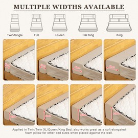 Bed Gap Filler/Mattress Space Filler, Mattress Extender for Twin/Full/Queen/King Bed, Close Gap(0-12") Between Mattress and Headboard or Wall, Stop Losing Your Pillows(Beige-LxWxD-39*2*8in)