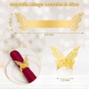 100 Pcs Napkin Rings Laser Cut Butterfly Shape Foil Paper