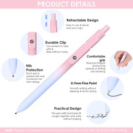 Gel Pens, 5PCS 0.7mm Cute Gel Pens Black Ink Fine Point Pens With Smooth Writing for Journaling Note Taking, High-End Series Ballpoint for School Office Supplies, Easter Basket Essentials(Gradient)