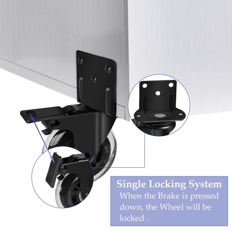 Hirate 3 inch Furniture Casters 360 Degree Brake Caster Wheels,Heavy