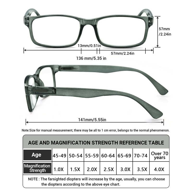 LUFF Unbreakable Reading Glasses for Women,4PCS Blue Light Blocking Reading