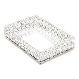 Koehler 10017443 13 Inch Shimmer Rectangular Jeweled Tray, 15.5 x 11.4 x 5 inches