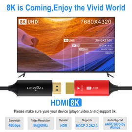 Twozoh 8K Fiber HDMI Cable 20M High Speed HDMI 2.1 Optical Fiber Cord 48Gbps 8K@60Hz 4K@120Hz